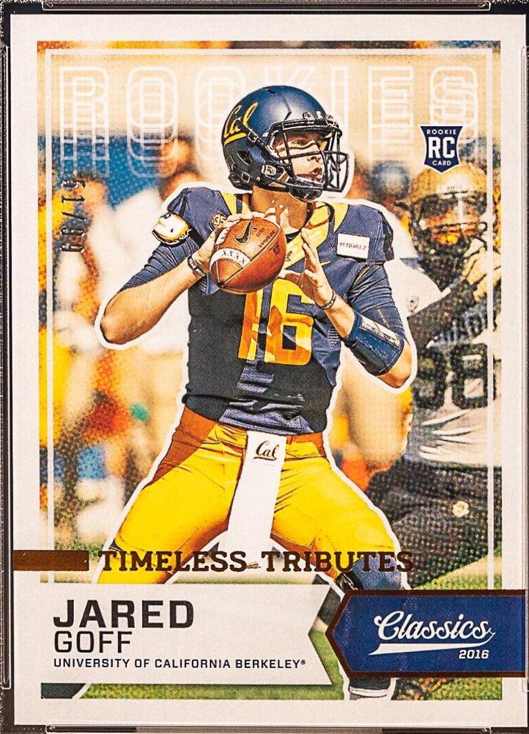 Jared Goff [Black Jersey Timeless Tributes Bronze] #262