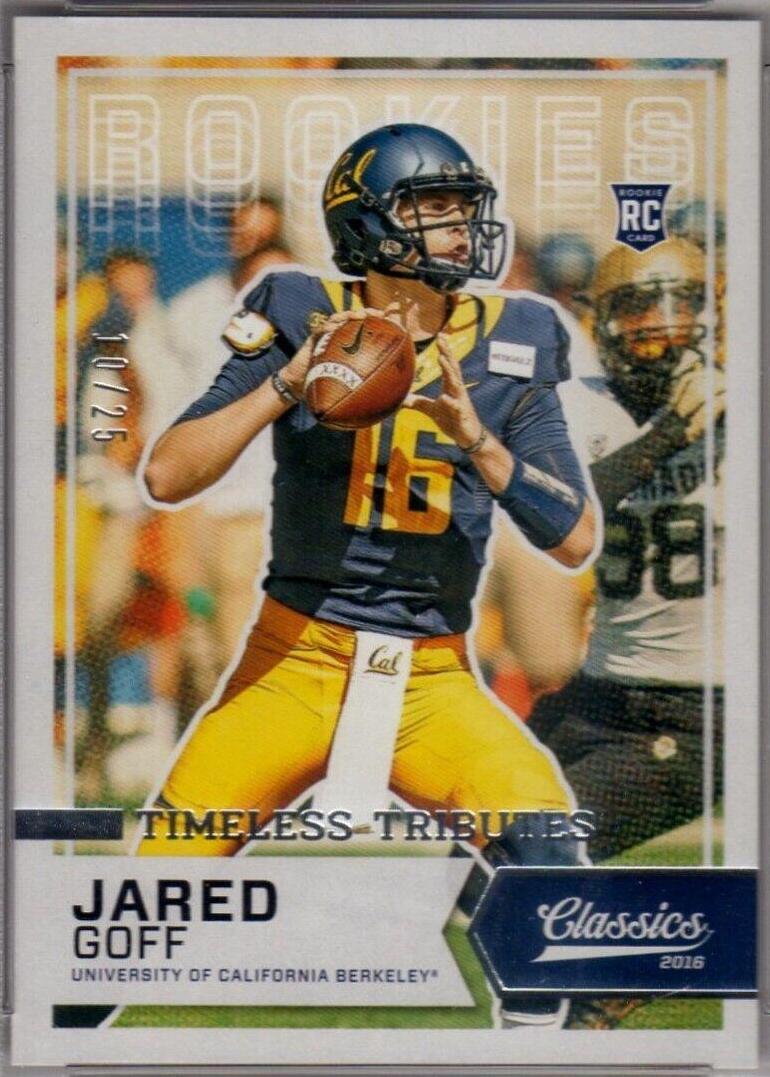 Jared Goff [Black Jersey Timeless Tributes Silver] #262
