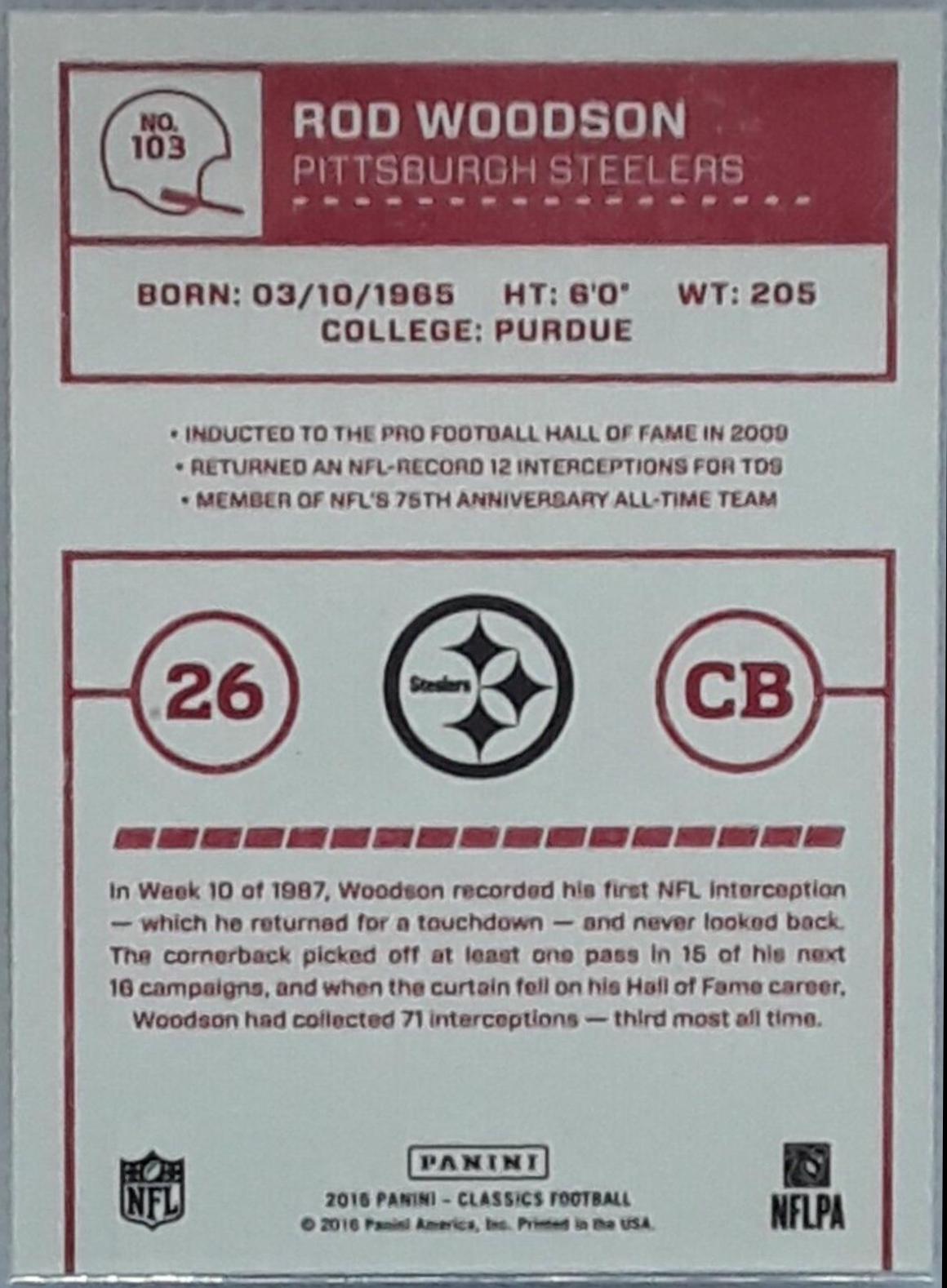 Rod Woodson [Red Back] #103