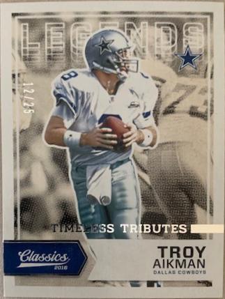 Troy Aikman [White Jersey Timeless Tributes Silver] #155