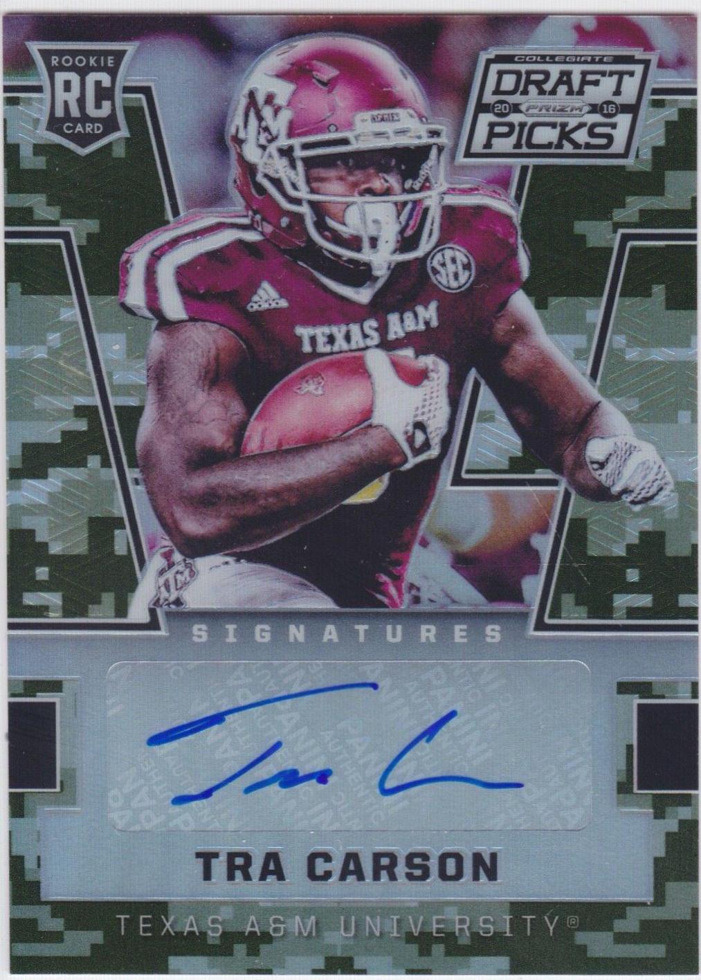 Tra Carson [Autograph Camo Prizm] #194