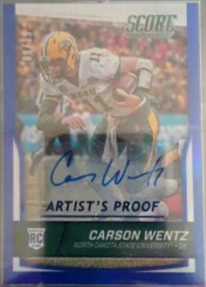 Carson Wentz [Autograph Artist's Proof] #335