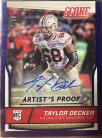 Taylor Decker [Autograph Jumbo Red Zone] #388