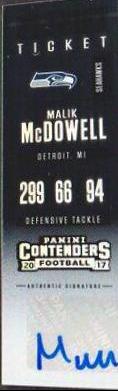 Malik McDowell [Autograph Playoff Ticket] #140