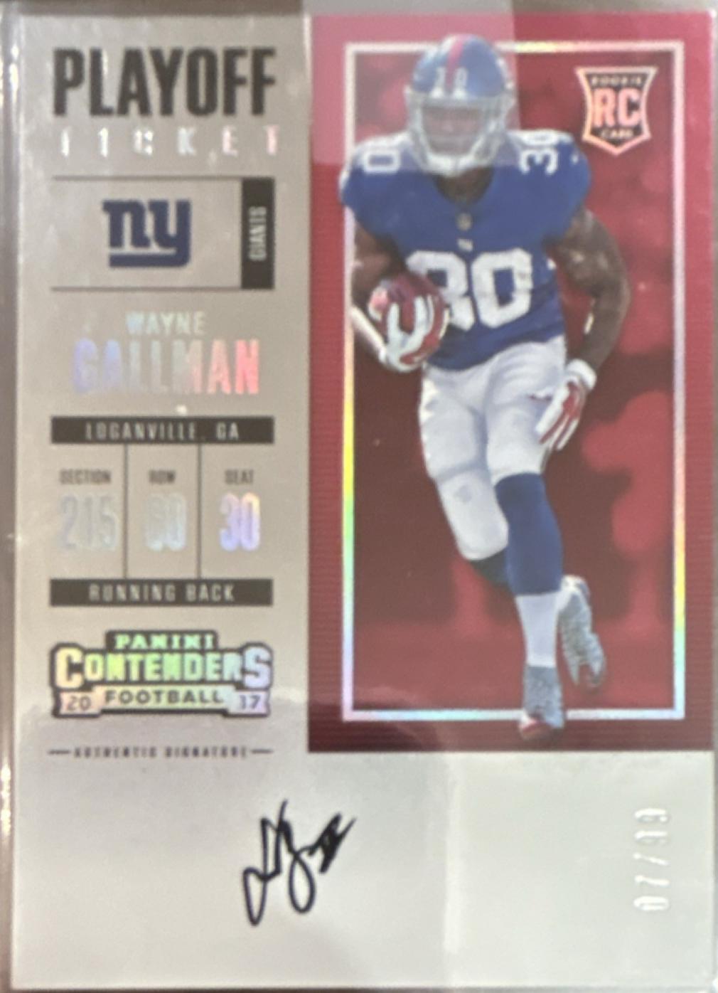 Wayne Gallman [Autograph Playoff Ticket] #316