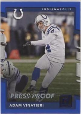 Adam Vinatieri [Blue Press Proof] #274