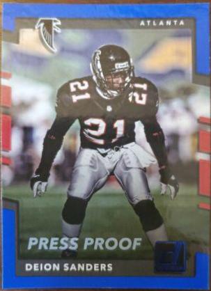 Deion Sanders [Blue Press Proof] #123