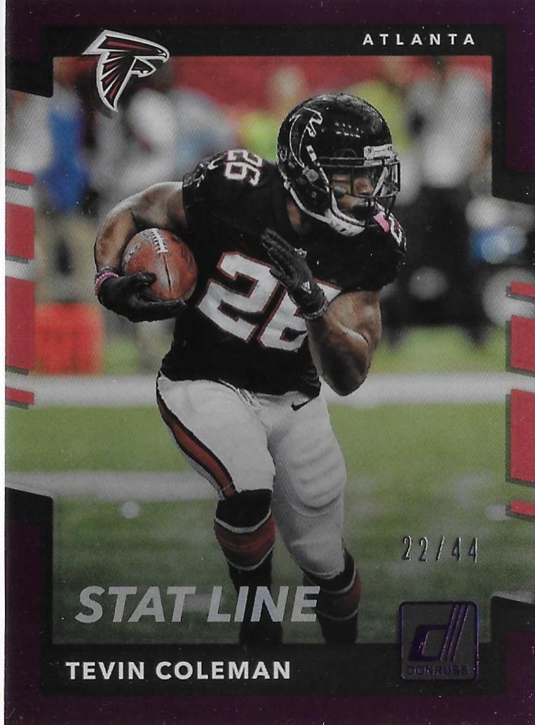 Tevin Coleman [Season Stat Line Press Proof] #110