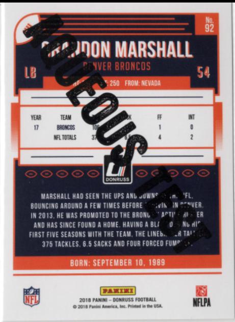 Brandon Marshall [Aqueous Test] #92