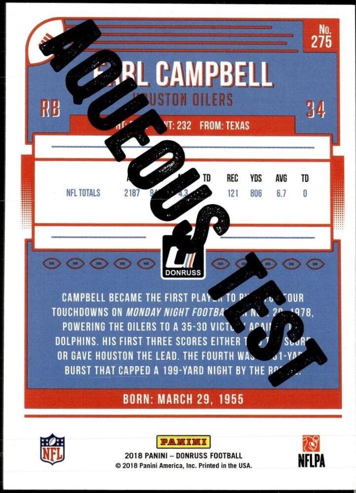 Earl Campbell [Aqueous Test] #275