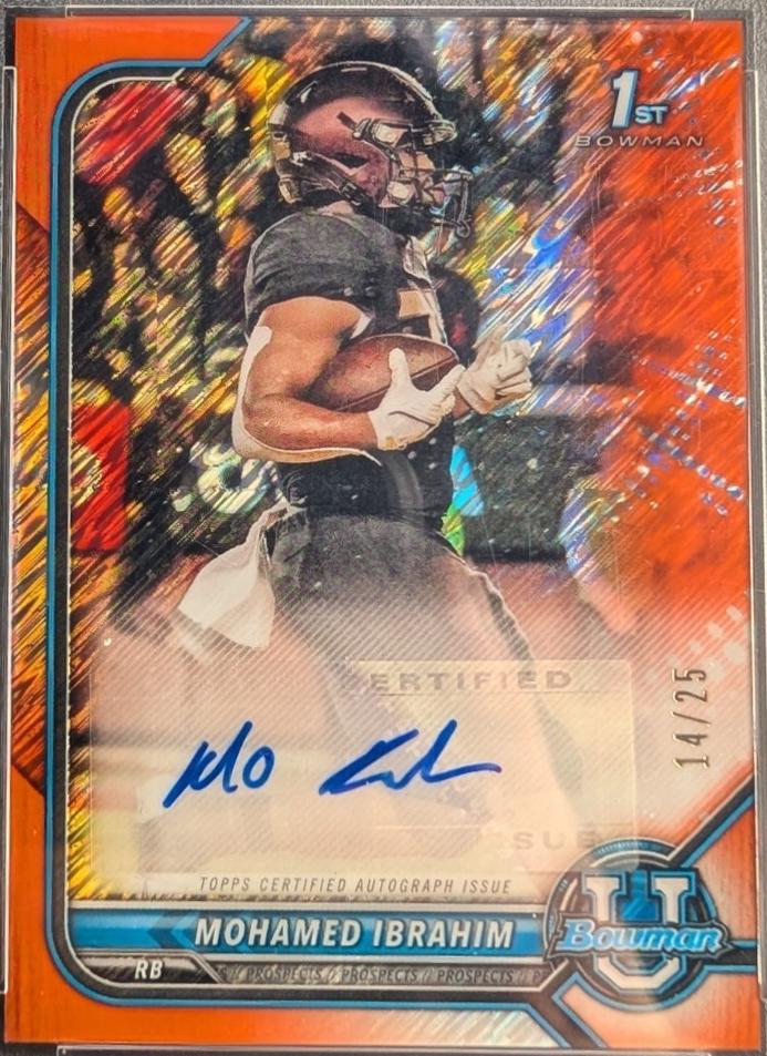 Mohamed Ibrahim [Orange Shimmer Refractor] #BCPA-MI