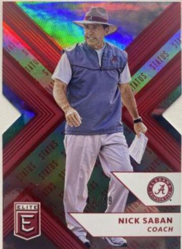 Nick Saban [Red Status Die Cut] #76