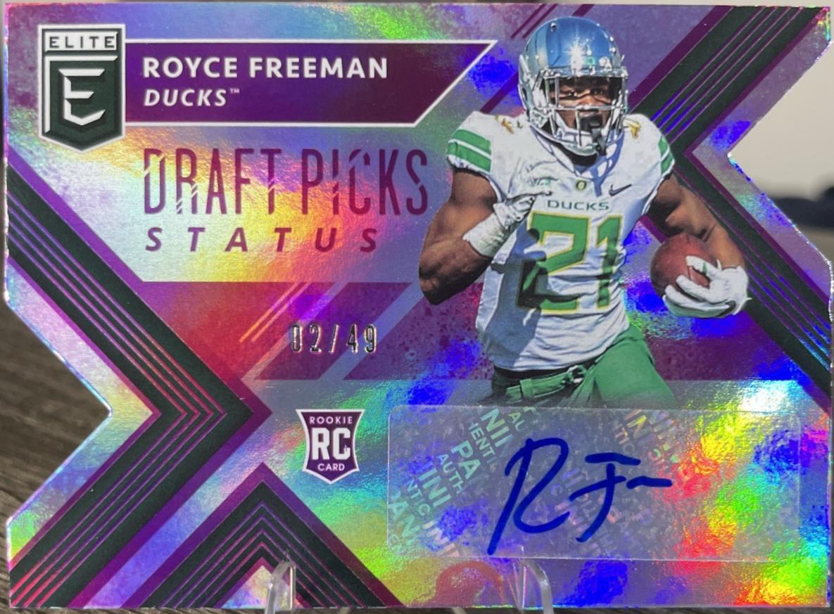 Royce Freeman [Autograph Purple Status Die Cut] #126