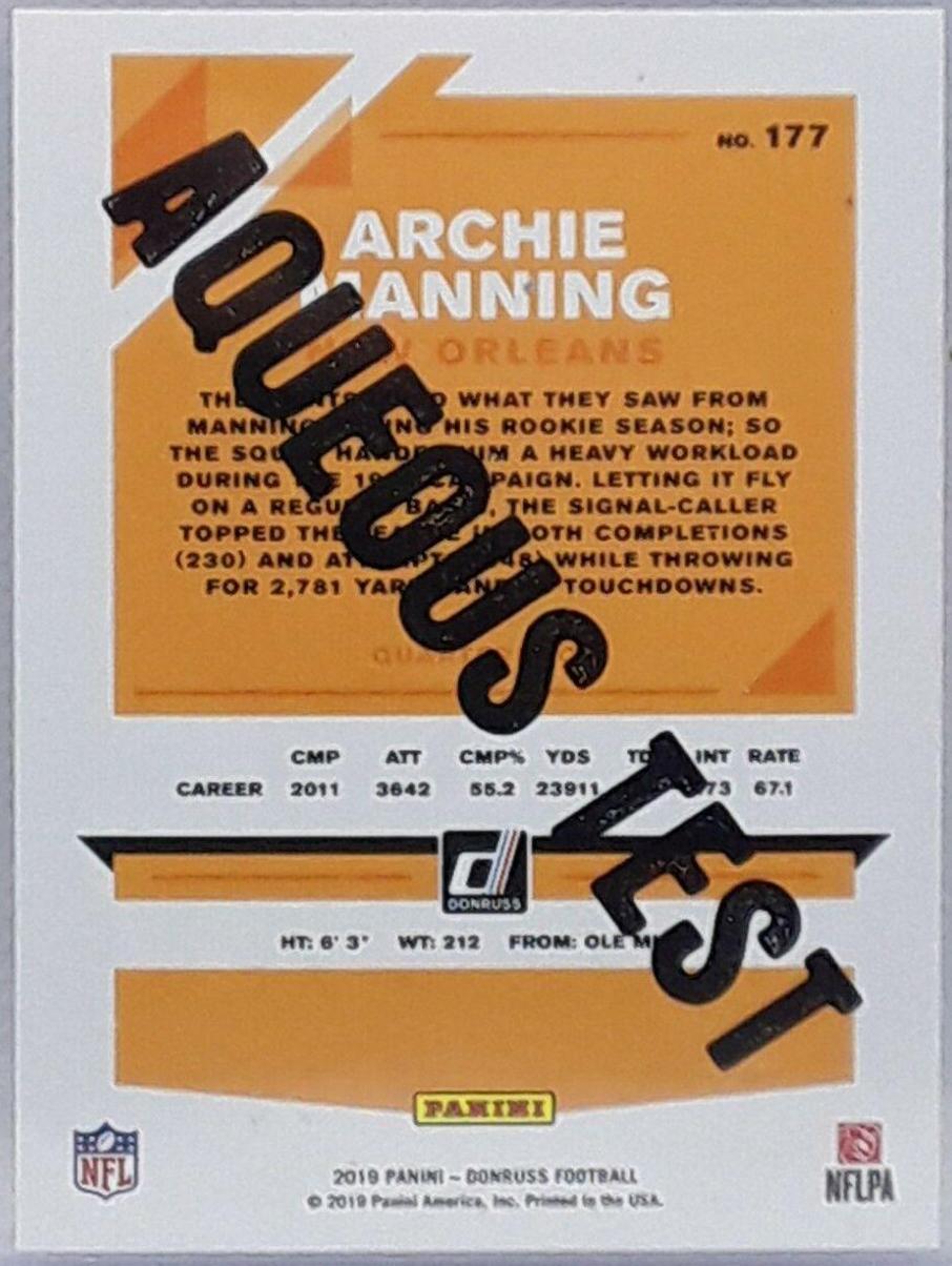 Archie Manning [Aqueous Test] #177