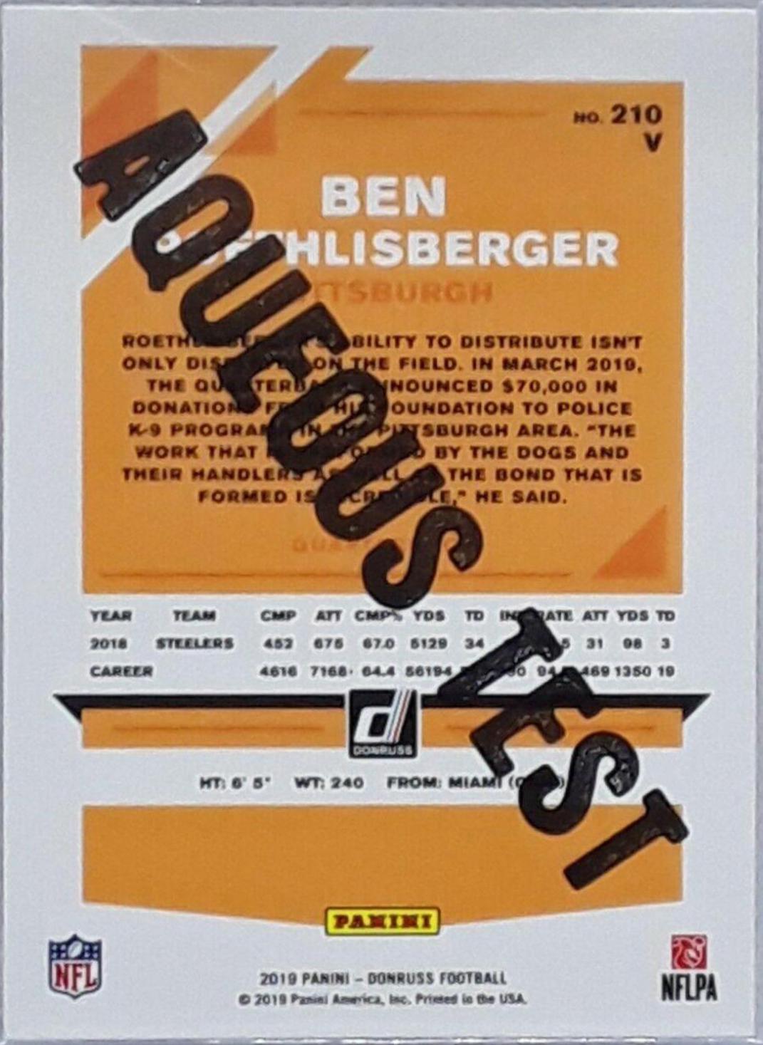 Ben Roethlisberger [Aqueous Test] #210