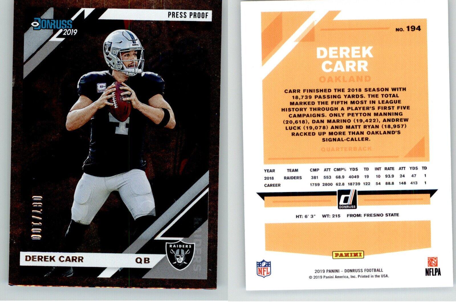 Derek Carr [Silver Press Proof] #194