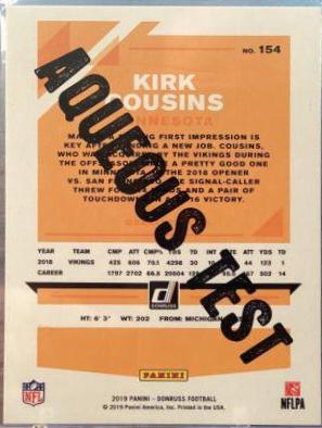 Kirk Cousins [Aqueous Test] #154