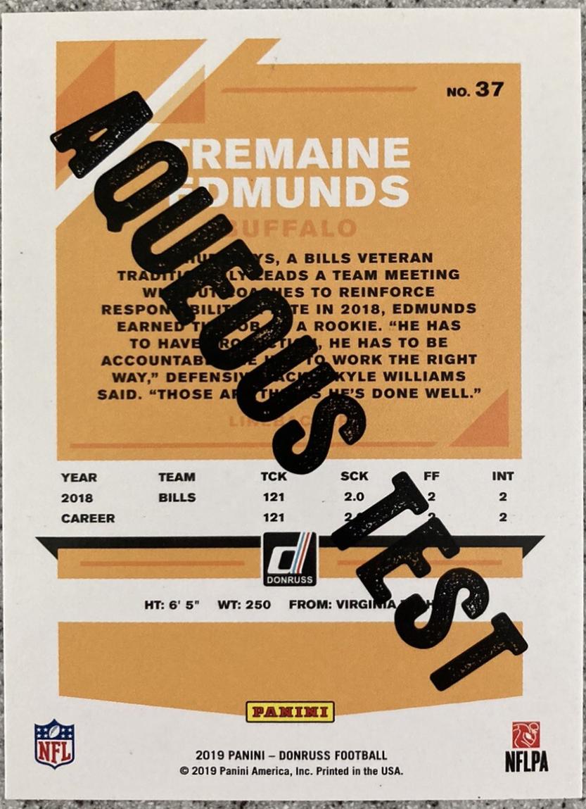 Tremaine Edmunds [Aqueous Test] #37