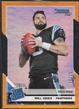 Will Grier [Gold Die Cut Press Proof] #305