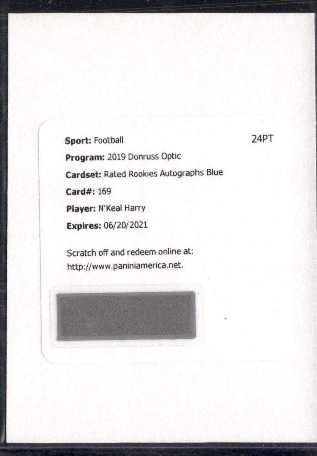 N'Keal Harry [Blue Auto] #169