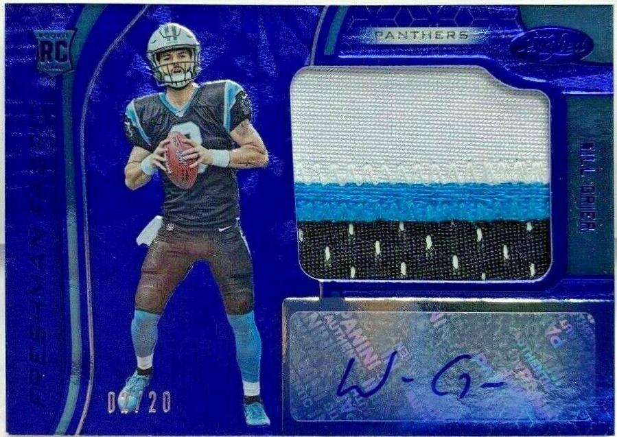 Will Grier [Freshman Fabric Mirror Signature Blue Etch] #215