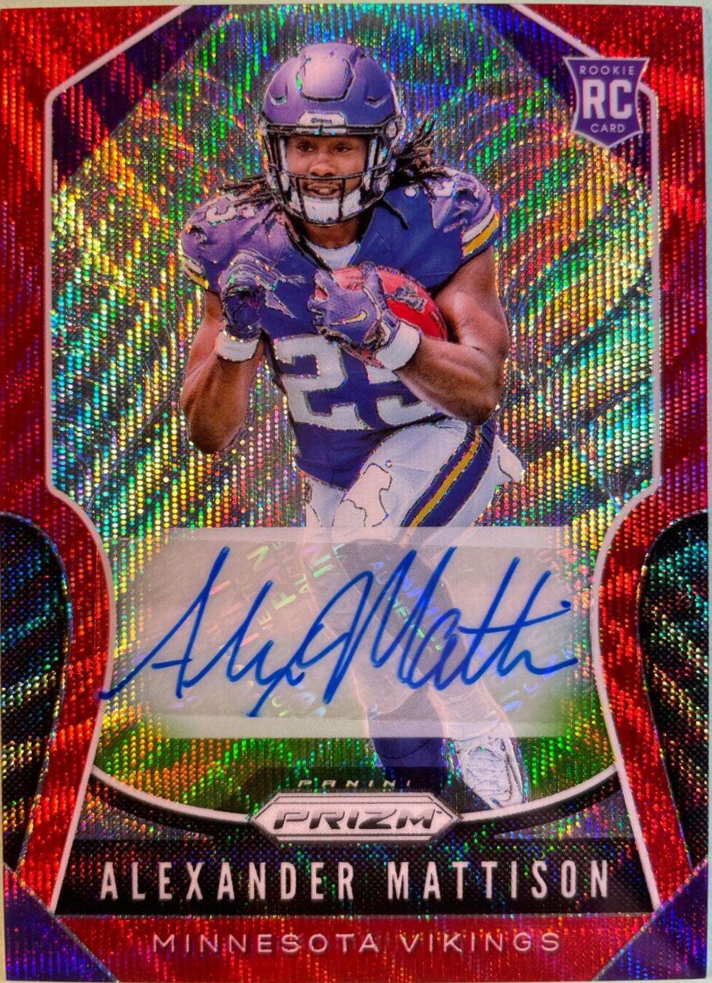 Alexander Mattison [Autograph Red Wave Prizm] #331