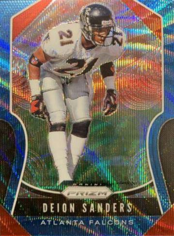 Deion Sanders [Blue Wave Prizm] #295