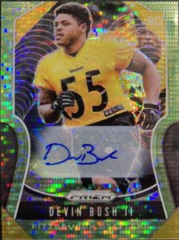Devin Bush II [Autograph Green Scope Prizm] #313
