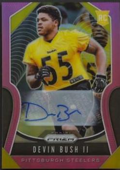 Devin Bush II [Autograph Pink Prizm] #313
