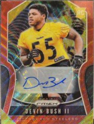 Devin Bush II [Autograph Red Wave Prizm] #313