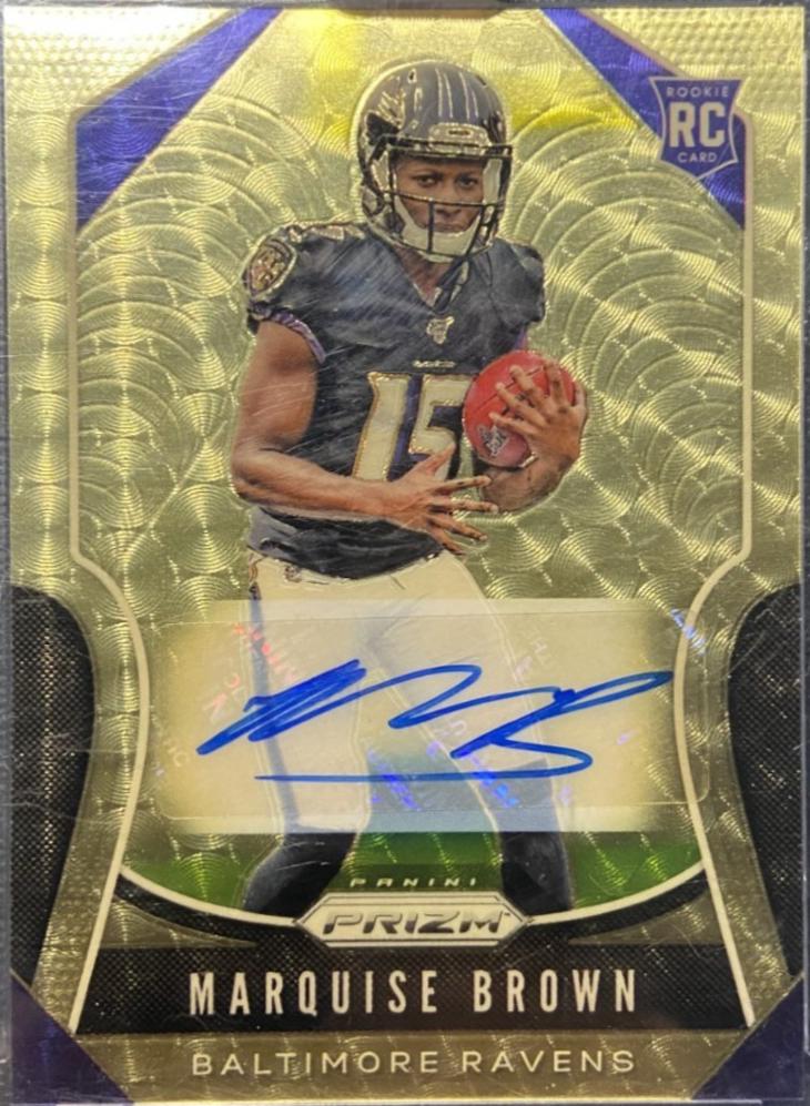 Marquise Brown [Autograph Gold Vinyl Prizm] #341