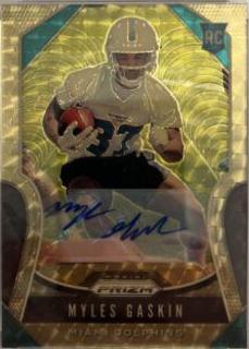 Myles Gaskin [Autograph Gold Vinyl Prizm] #334