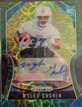 Myles Gaskin [Autograph Green Scope Prizm] #334