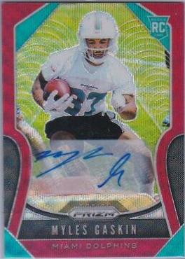 Myles Gaskin [Autograph Red Wave Prizm] #334