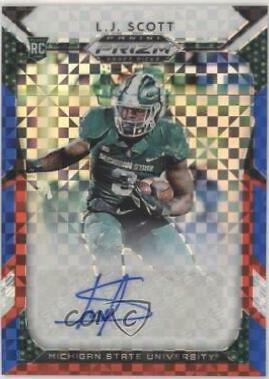 L.J. Scott [Autograph Red, White, Blue Prizm] #128