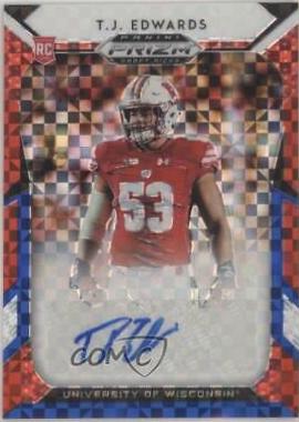 T.J. Edwards [Autograph Red, White, Blue Prizm] #158