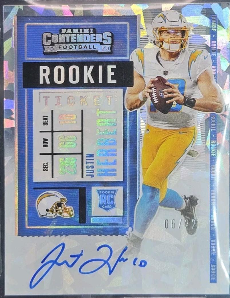 Justin Herbert [Team Helmet Autograph Cracked Ice] #104