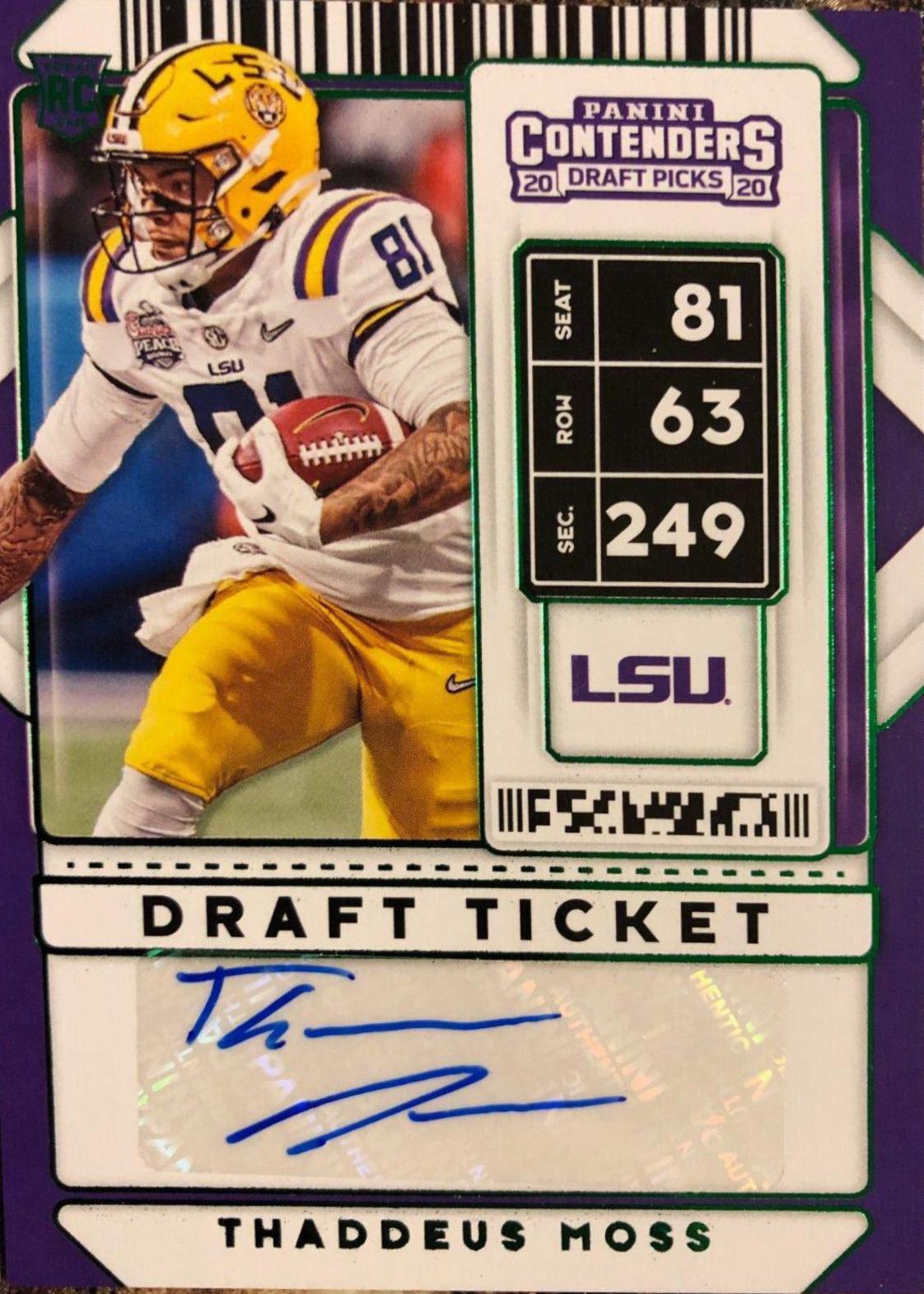 Thaddeus Moss [Autograph Draft Green Foil] #325