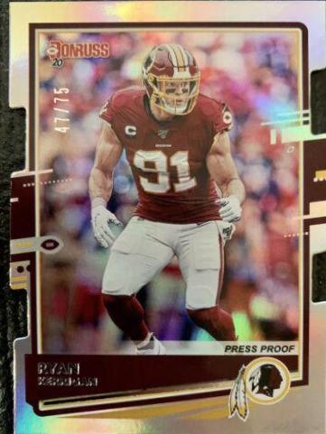 Ryan Kerrigan [Silver Die Cut Press Proof] #239