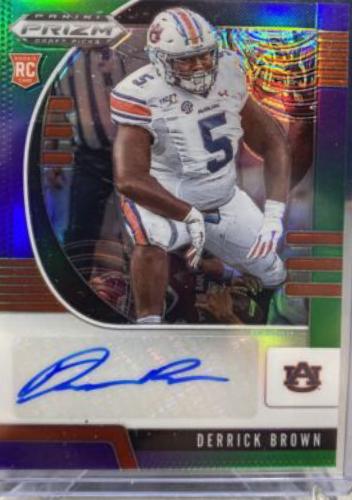 Derrick Brown [Autograph Purple Green Prizm] #155