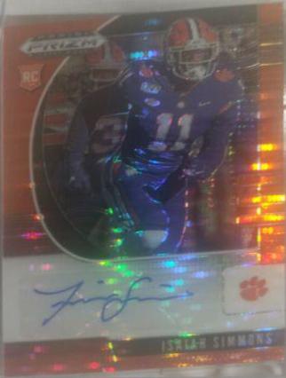 Isaiah Simmons [Autograph Orange Pulsar Prizm] #154