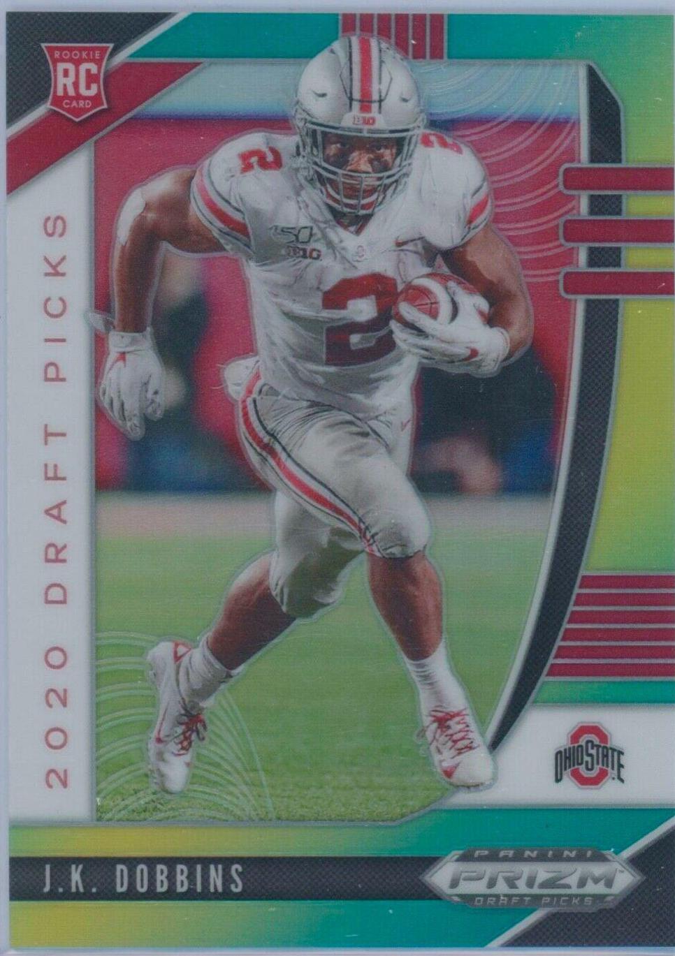 J.K. Dobbins [Green, Yellow Prizm] #114