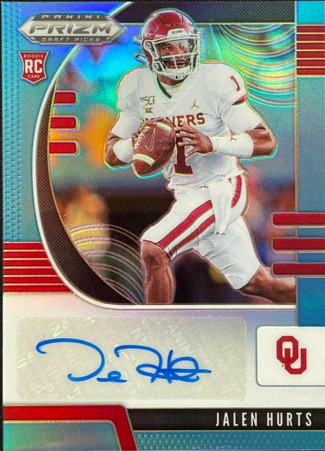 Jalen Hurts [Autograph Carolina Blue Prizm] #129