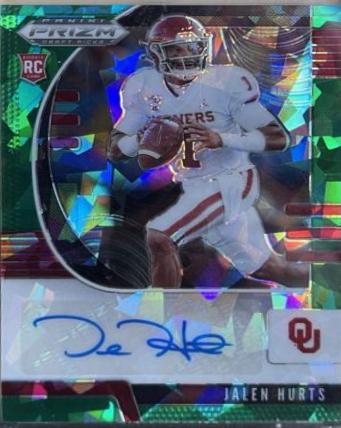 Jalen Hurts [Autograph Green Ice Prizm] #129