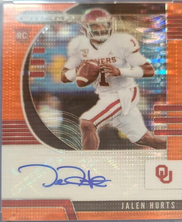 Jalen Hurts [Autograph Orange Pulsar Prizm] #129