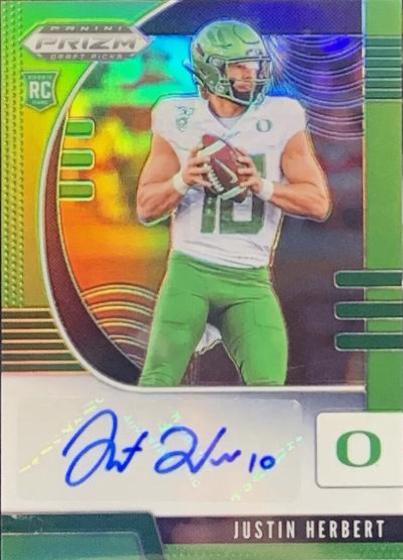 Justin Herbert [Autograph Neon Green Prizm] #102
