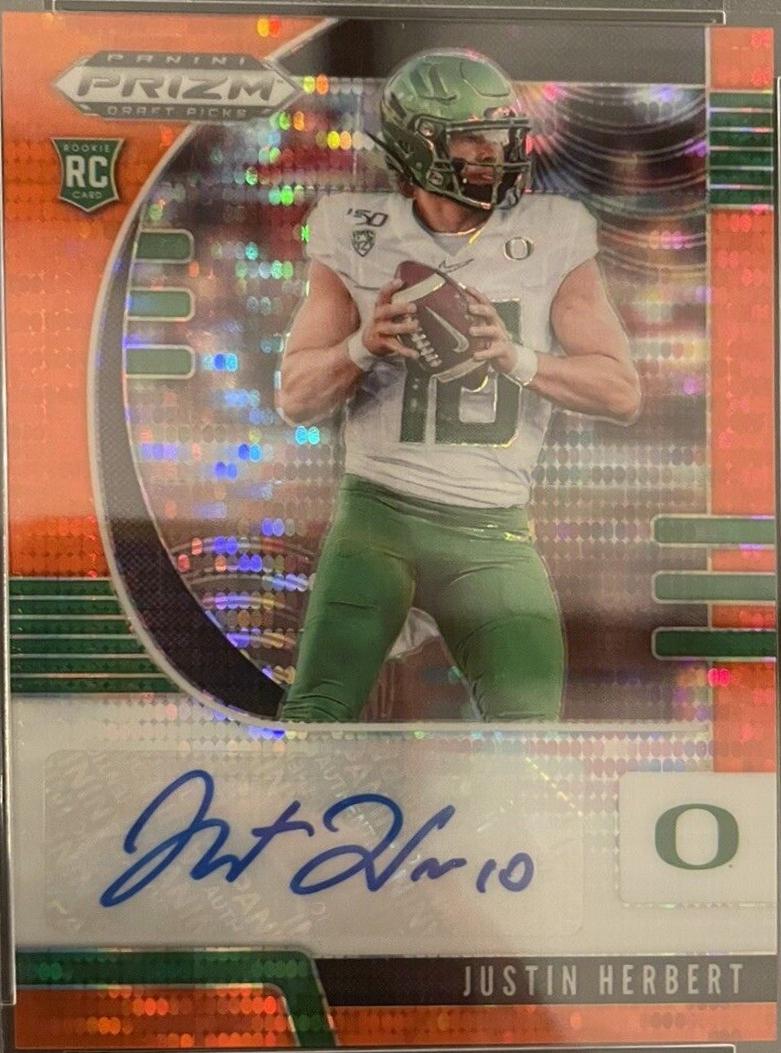 Justin Herbert [Autograph Orange Pulsar Prizm] #102