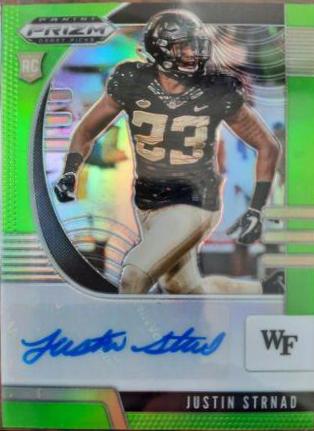 Justin Strnad [Autograph Neon Green Prizm] #240