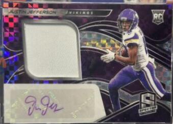 Justin Jefferson [Patch Autograph Neon Purple] #214