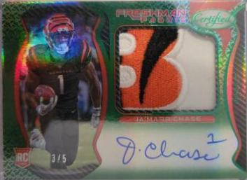 Ja'Marr Chase [Freshman Fabric Signature Green] #207